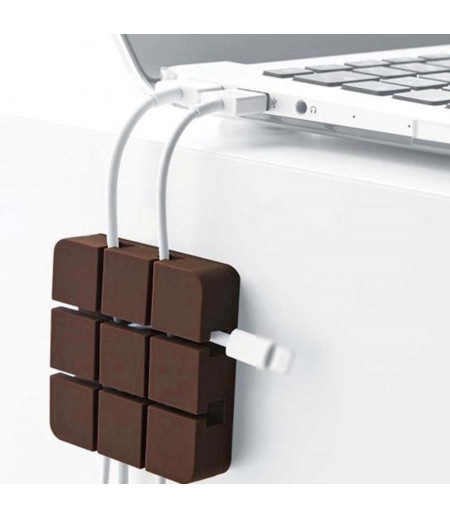 Sudoku Pattern Multi-functional Silicone Wire Clip Holder Earphone USB Cable Cord Winder Wrap Desktop Cable Organizer Wire Manag