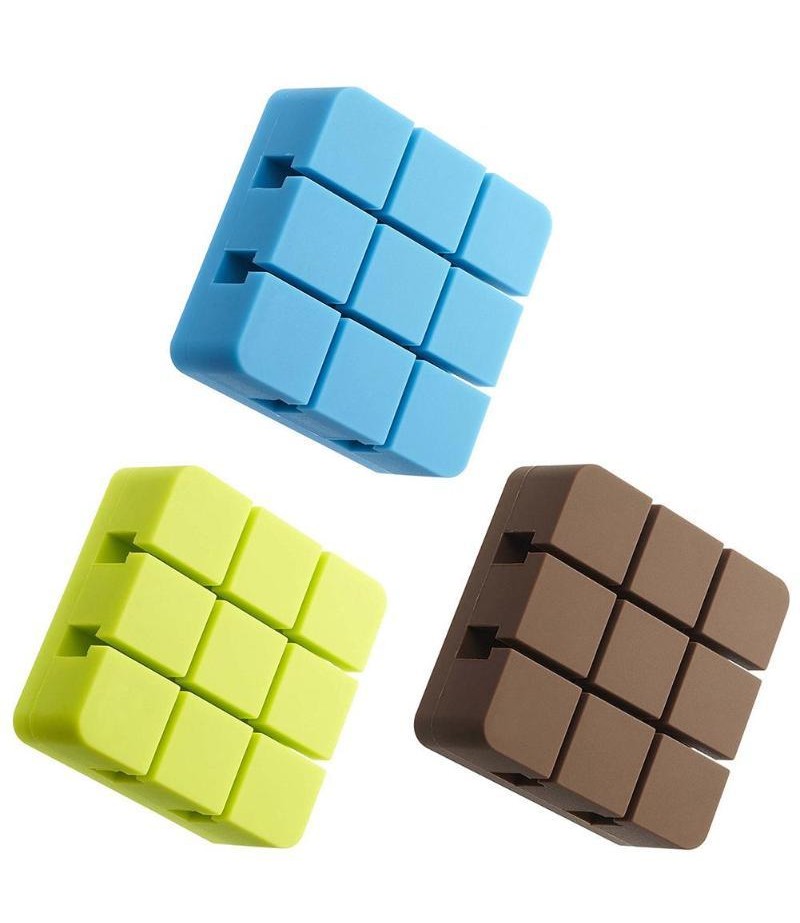 Sudoku Pattern Multi-functional Silicone Wire Clip Holder Earphone USB Cable Cord Winder Wrap Desktop Cable Organizer Wire Manag