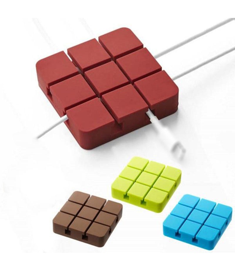 Sudoku Pattern Multi-functional Silicone Wire Clip Holder Earphone USB Cable Cord Winder Wrap Desktop Cable Organizer Wire Manag
