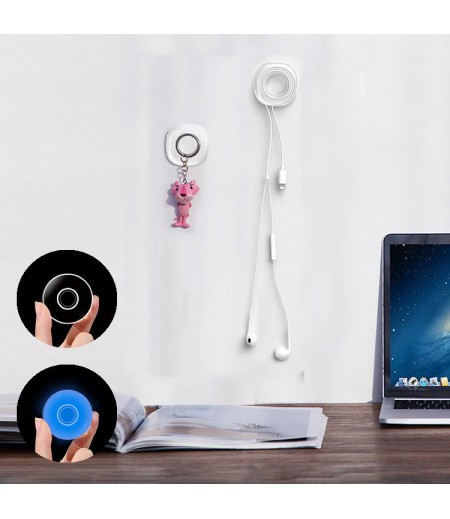  Universal Magic Luminous Nano Stickers Desktop Wall Car Phone Holder USB Cable Organizer Winder - Blue