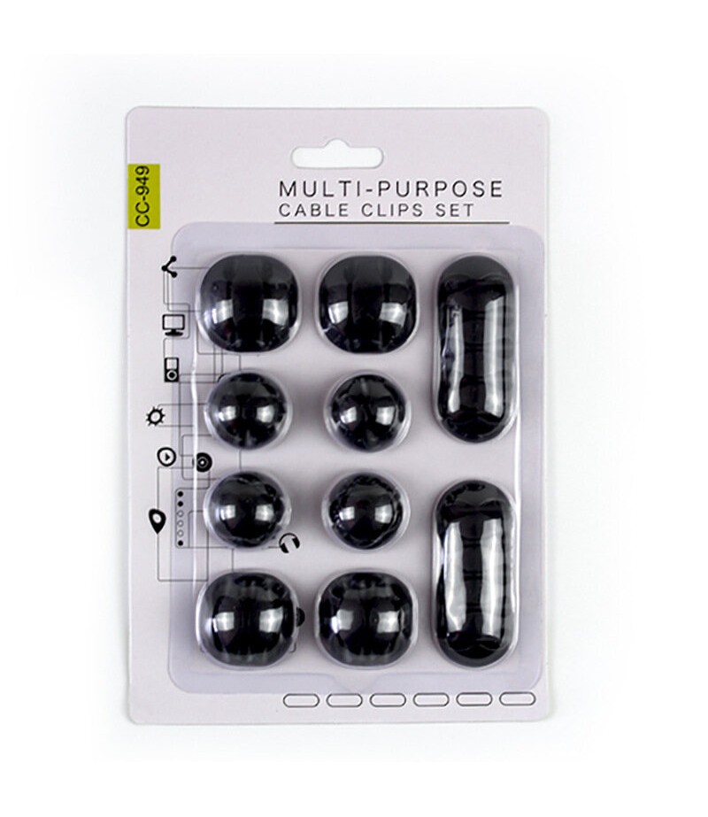  10PCS/ Set Pure Soft TPR Desktop Wire Organizer Neat Arrangement Headphone USB Charger Computer Cable Clips Holder Cord M