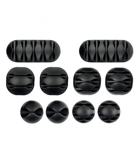  10PCS/ Set Pure Soft TPR Desktop Wire Organizer Neat Arrangement Headphone USB Charger Computer Cable Clips Holder Cord M
