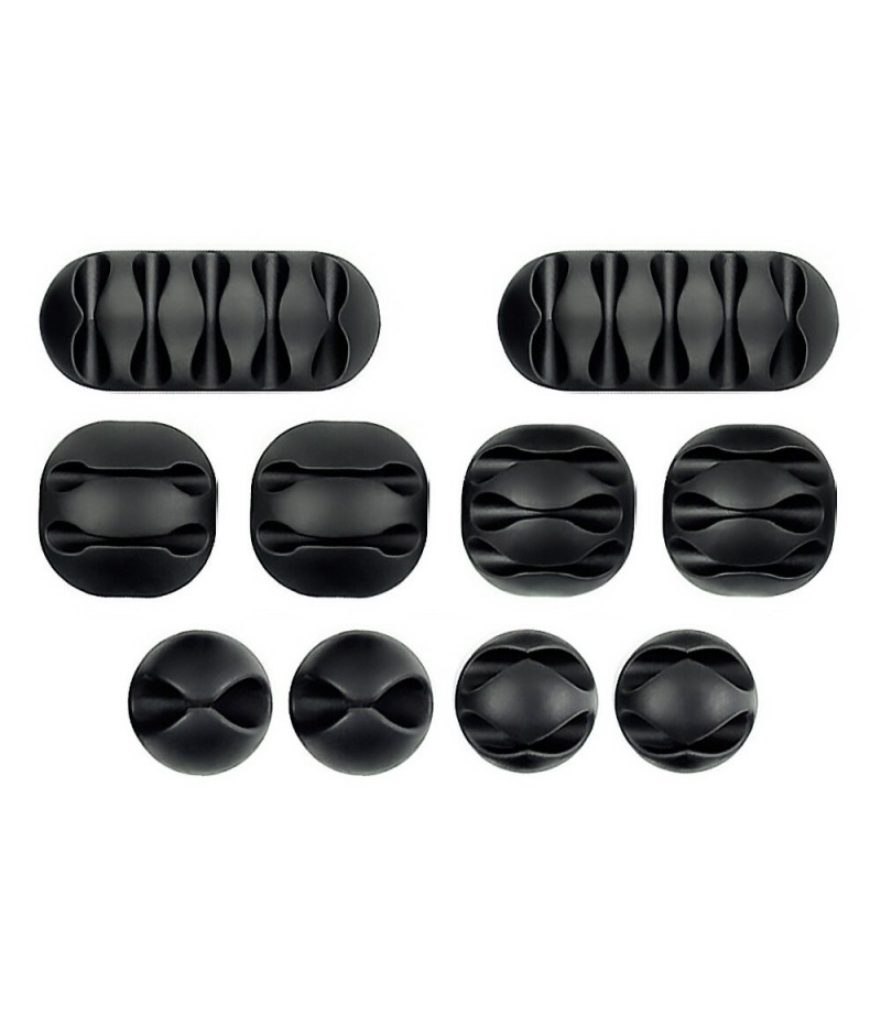  10PCS/ Set Pure Soft TPR Desktop Wire Organizer Neat Arrangement Headphone USB Charger Computer Cable Clips Holder Cord M
