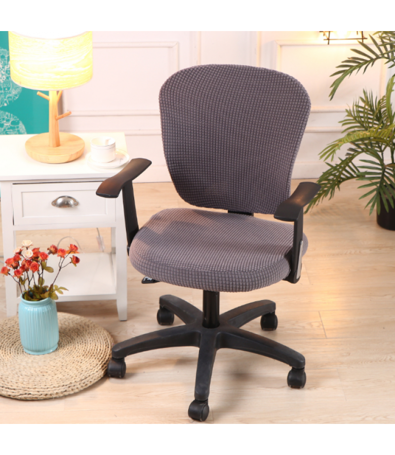 Office Computer Chair Cover Stretchable Rotate Swivel Chair Seat Covers - Wine Red