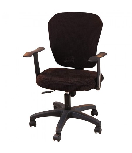 Office Computer Chair Cover Stretchable Rotate Swivel Chair Seat Covers - Wine Red
