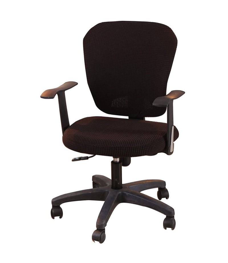 Office Computer Chair Cover Stretchable Rotate Swivel Chair Seat Covers - Wine Red