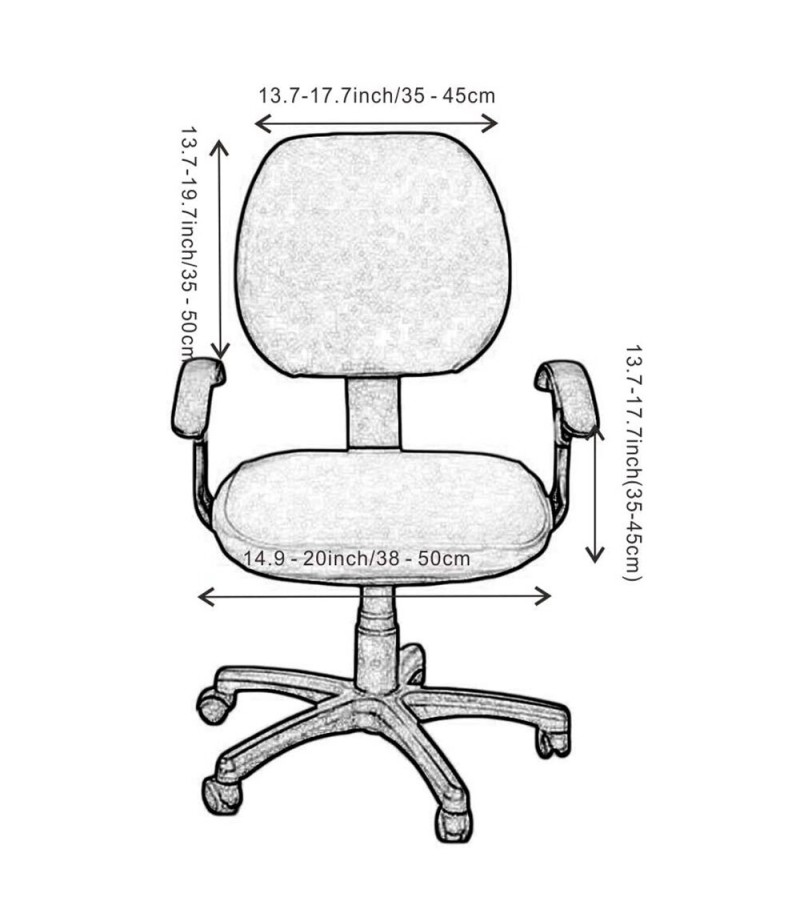 Office Computer Chair Cover Stretchable Rotate Swivel Chair Seat Covers - Wine Red