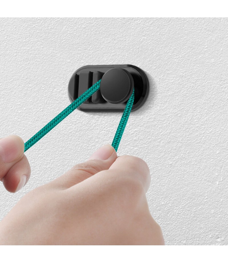 [ 2Pcs] Bakeey Desktop Data Cable HUB Storage Computer Cable Organizer Silicone Self-adhesive Cable Storage - Black
