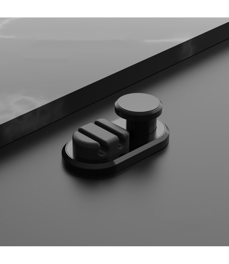 [ 2Pcs] Bakeey Desktop Data Cable HUB Storage Computer Cable Organizer Silicone Self-adhesive Cable Storage - Black