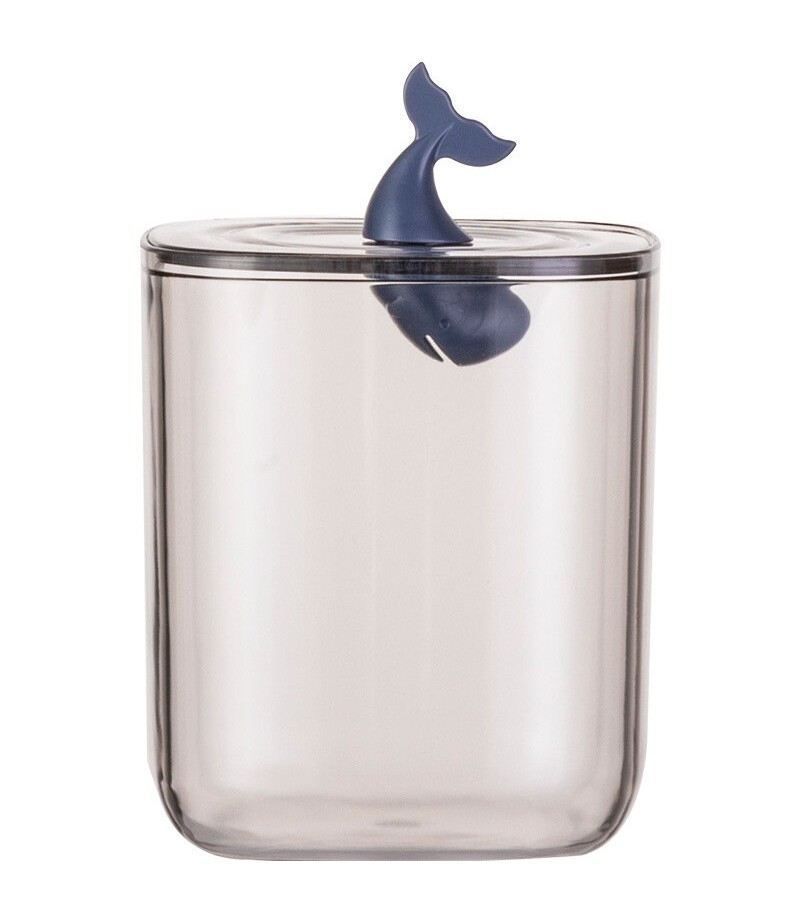 Creative Animal Pattern Dustproof Transparent Cotton Pads Swabs Sweets Desktop Organizer Storage Box Bottle - 001