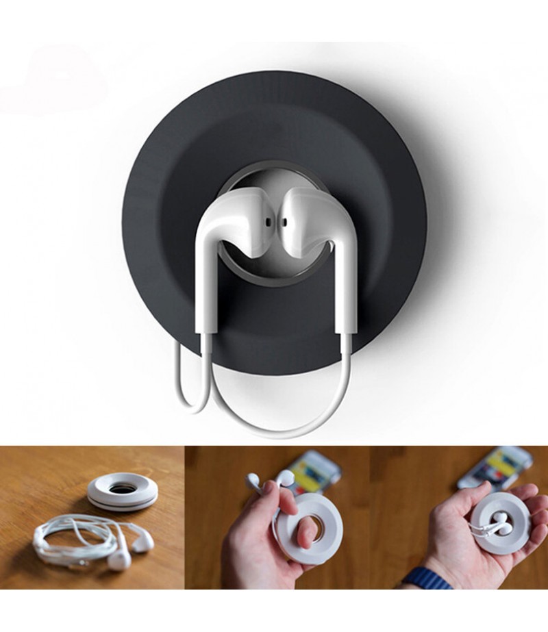 Multi-function Creative Magnet Silicone Earphone Wire USB Cable Bobbin Winder Wire Organizer - Green