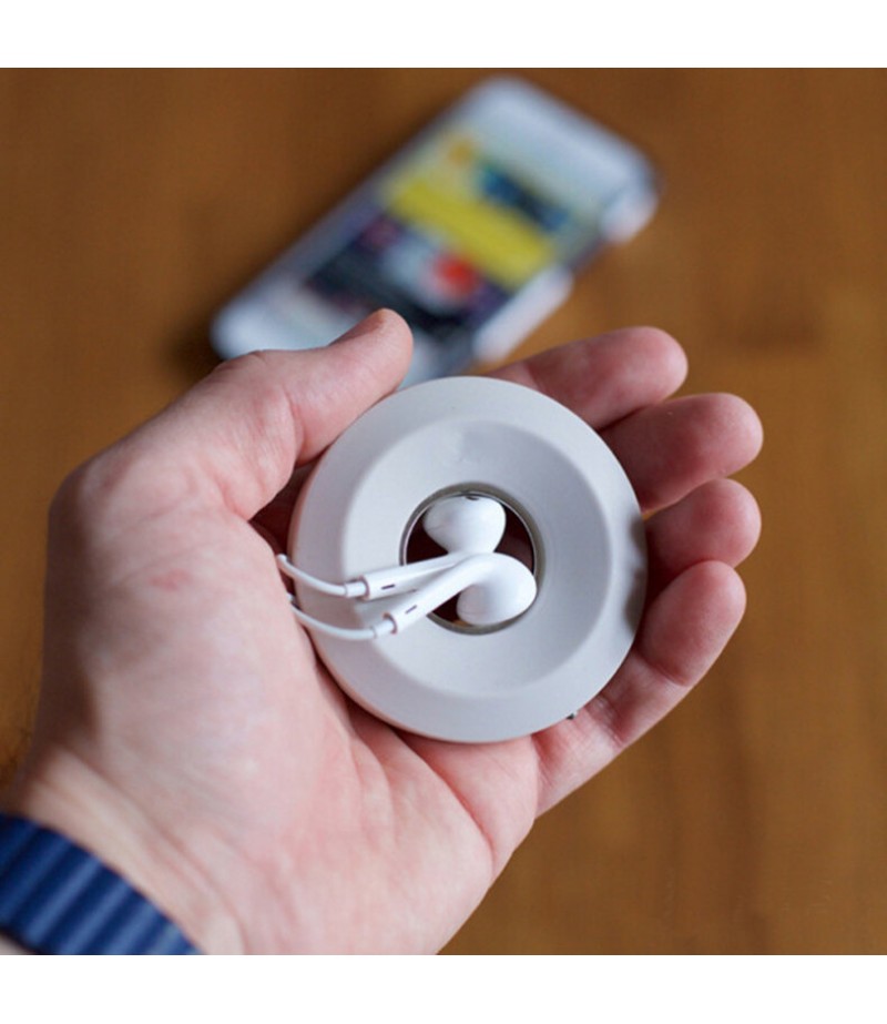  Multi-function Creative Magnet Silicone Earphone Wire USB Cable Bobbin Winder Wire Organizer - Green
