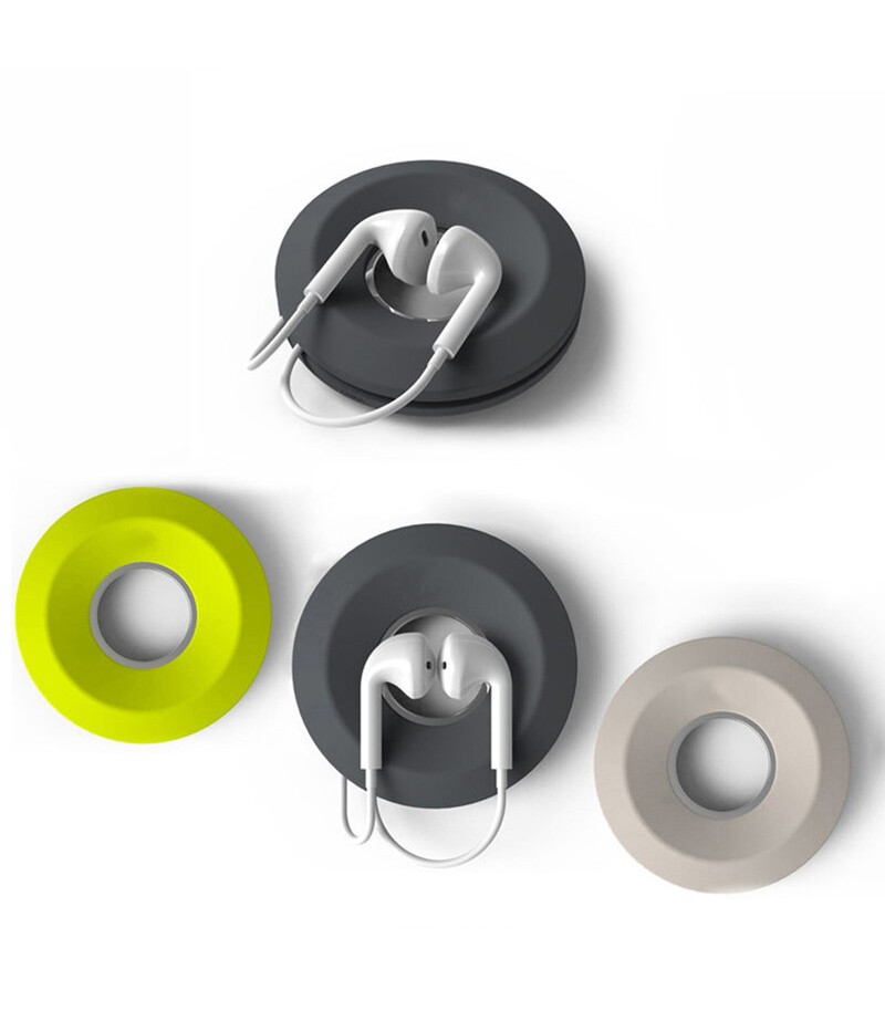 Multi-function Creative Magnet Silicone Earphone Wire USB Cable Bobbin Winder Wire Organizer - Green