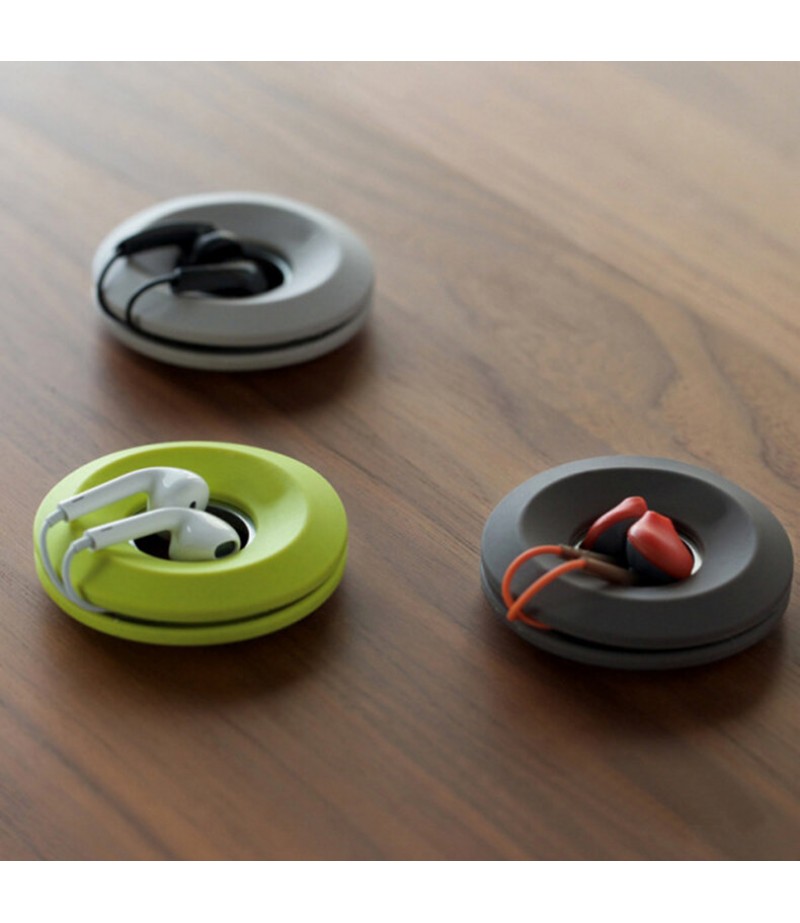 Multi-function Creative Magnet Silicone Earphone Wire USB Cable Bobbin Winder Wire Organizer - Green