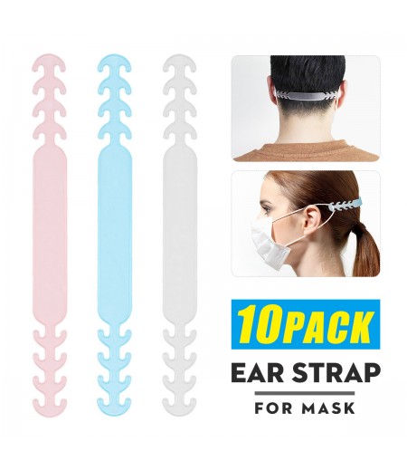 10X Adjustable Slots Ear-hook Mask Buckle Mask Hook Auxiliary Universal - Pink
