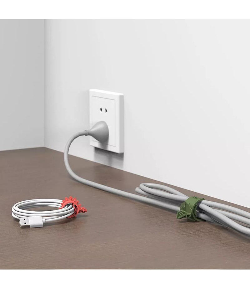  4pcs Multi-function Dinosaur Adjustable USB Cable Earphone Wire Bobbin Winder Cable Organizer
