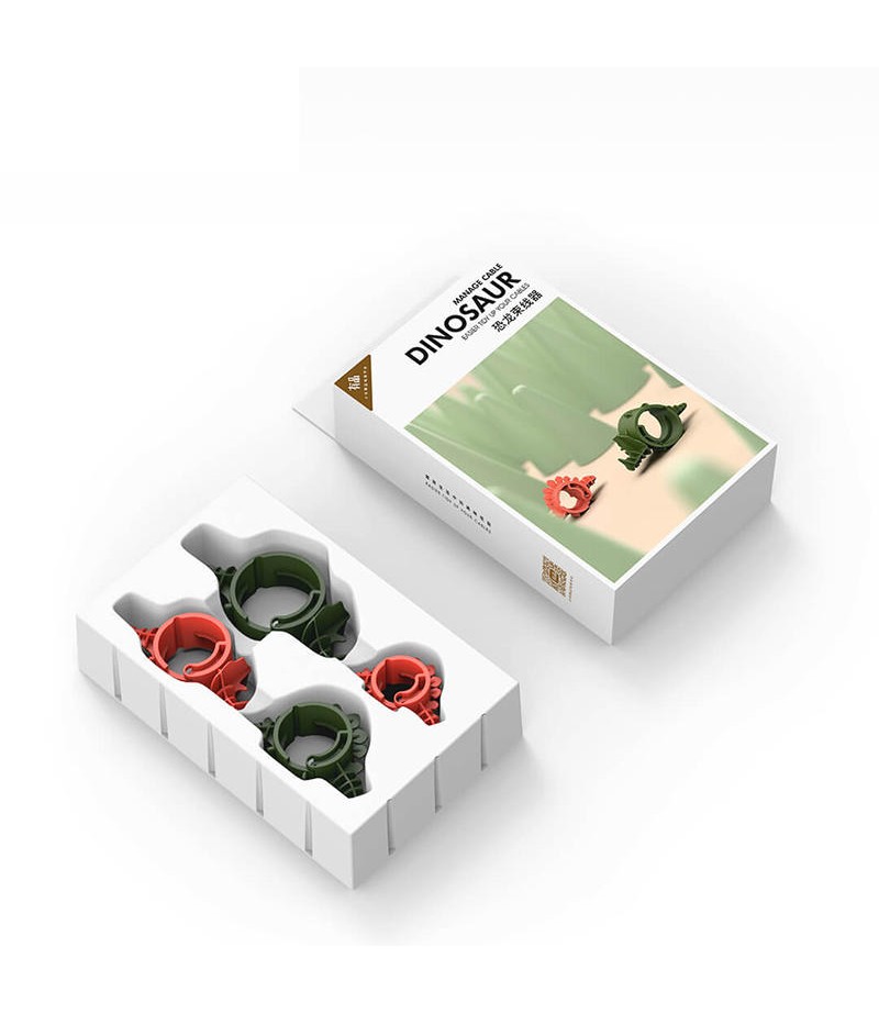  4pcs Multi-function Dinosaur Adjustable USB Cable Earphone Wire Bobbin Winder Cable Organizer