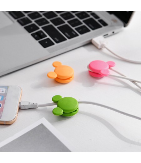 2Pcs Cute Mini Mouse Pattern Multi-function Two-way Winding Desktop Tidy Management Cable Organizer Winder for iPhone X XS Huawe