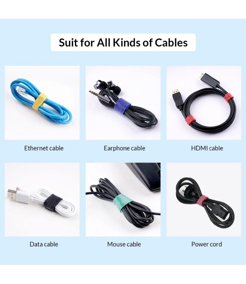  10/ 50Pcs 18cm Pure Strong Adhesive Wire Clip Holder Earphone USB Cable Cord Winder Wrap Cable Organizer Management Stick
