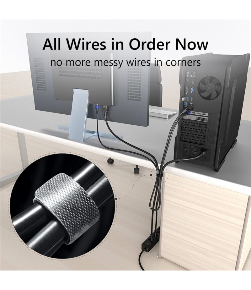  10/ 50Pcs 18cm Pure Strong Adhesive Wire Clip Holder Earphone USB Cable Cord Winder Wrap Cable Organizer Management Stick