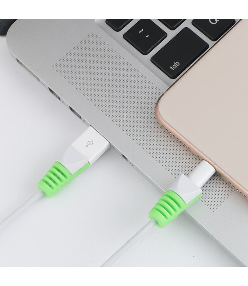 2Pcs Desktop Tidy Management Cable Protector Protective Sleeve Cover for iPhone Xiaomi Huawei Meizu -  Pink