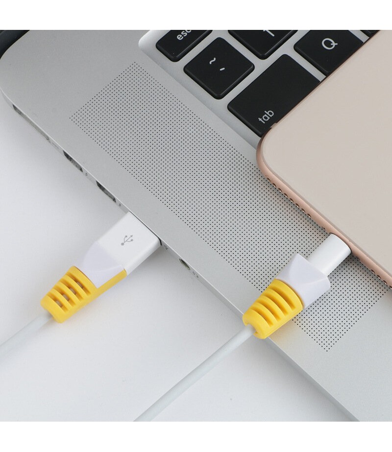 2Pcs Desktop Tidy Management Cable Protector Protective Sleeve Cover for iPhone Xiaomi Huawei Meizu -  Pink
