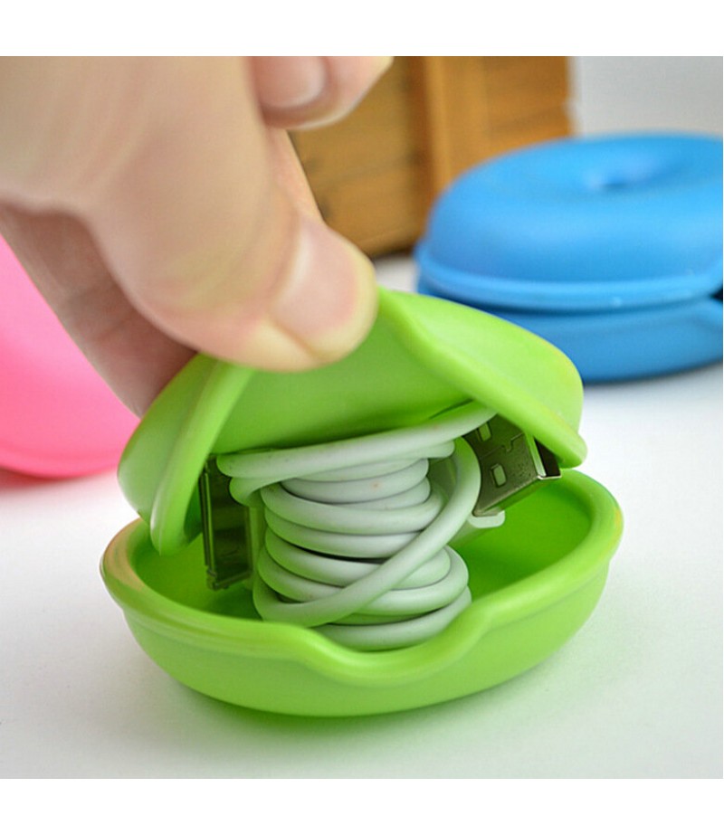 Multi-functional Desktop Tidy Management Headphone Cord Data Cable Protective Organizer Winder - White