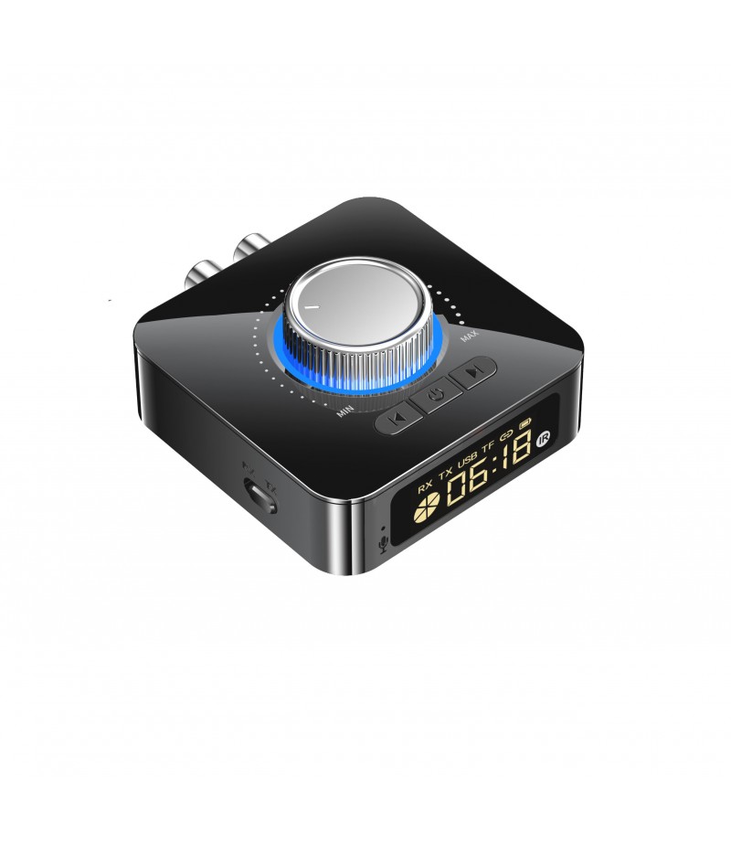  M5 Digital Display bluetooth V5.0 Audio Transmitter Receiver Wireless 3.5mm Aux / 2RCA Audio Adapter / Support USB Disk T