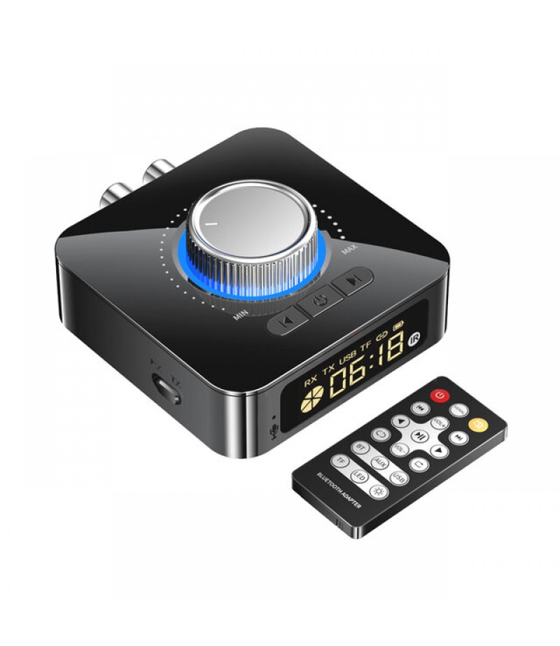  M5 Digital Display bluetooth V5.0 Audio Transmitter Receiver Wireless 3.5mm Aux / 2RCA Audio Adapter / Support USB Disk T