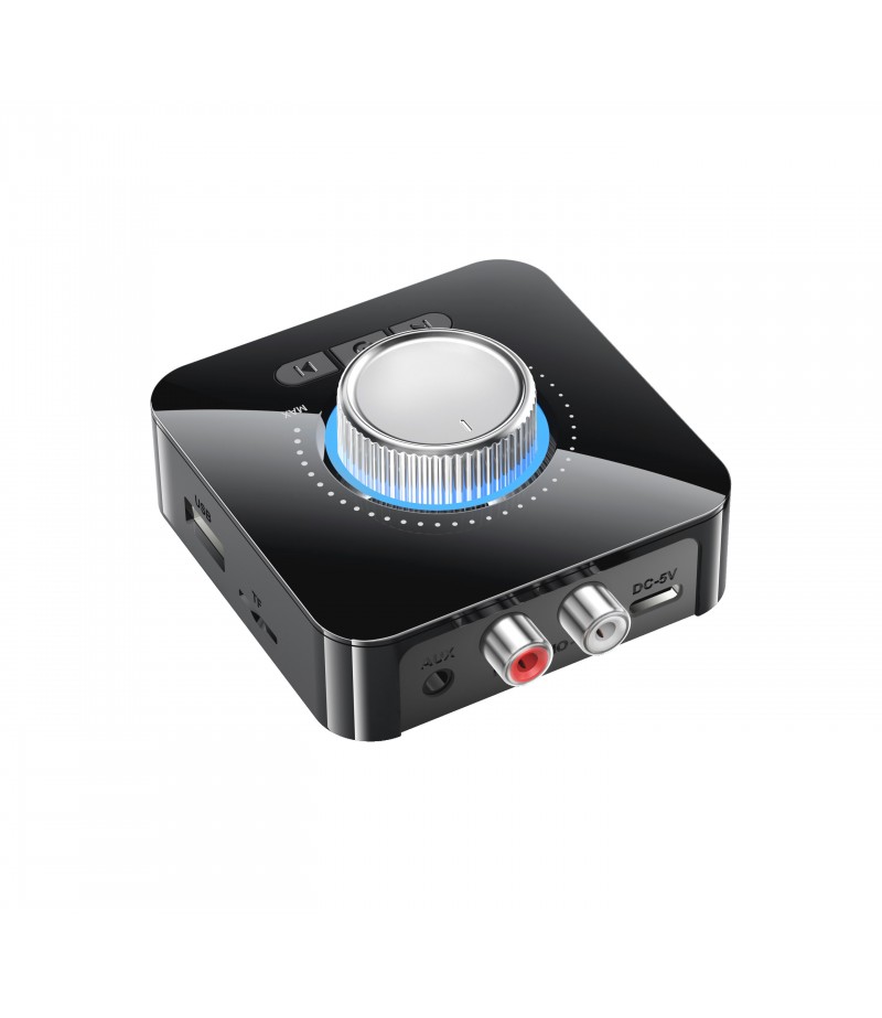  M5 Digital Display bluetooth V5.0 Audio Transmitter Receiver Wireless 3.5mm Aux / 2RCA Audio Adapter / Support USB Disk T
