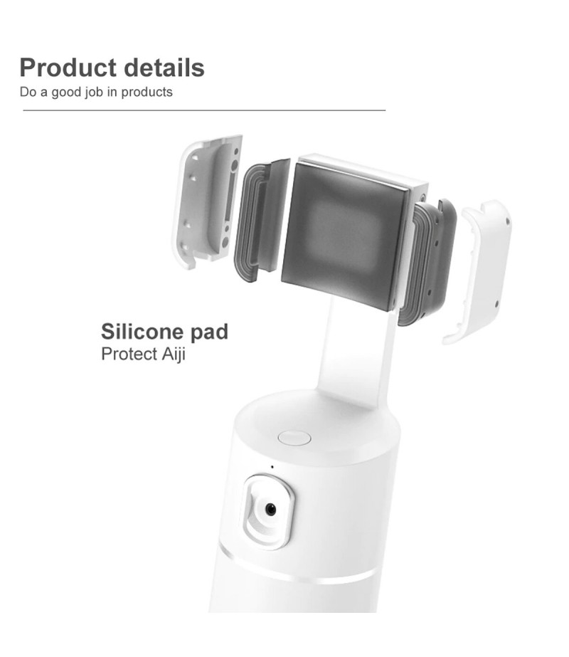 360 Degree Intelligent Rotation Auto AI Recognition Face Object Tracking Gimbal Vlog Shooting Smartphone Holder Stabilizer - Pin