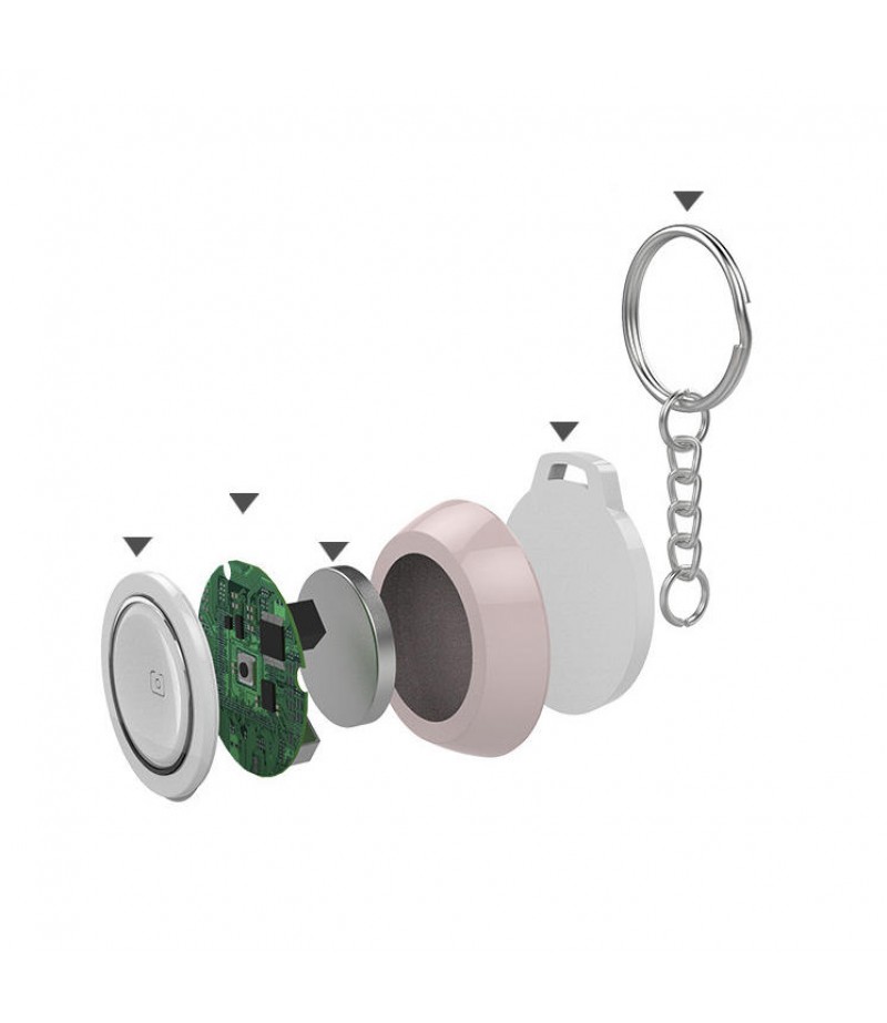  2 in 1 Mini Multifunctional Wireless bluetooth 4.0 Smart Tracker Anti-lost Alarm Tracker with Key Chain - Purple