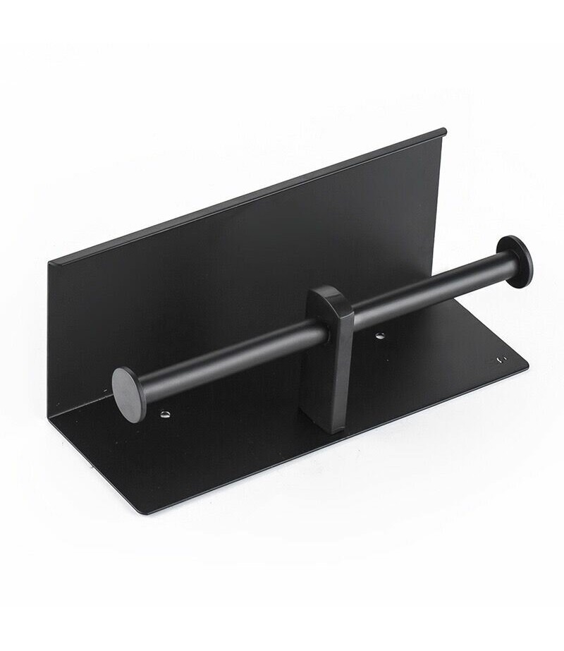 Double Roll Stainless Steel Toilet Wall Mount Mobile Phone Holder Paper Shelf