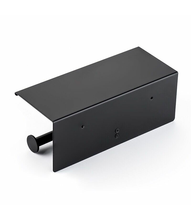 Double Roll Stainless Steel Toilet Wall Mount Mobile Phone Holder Paper Shelf