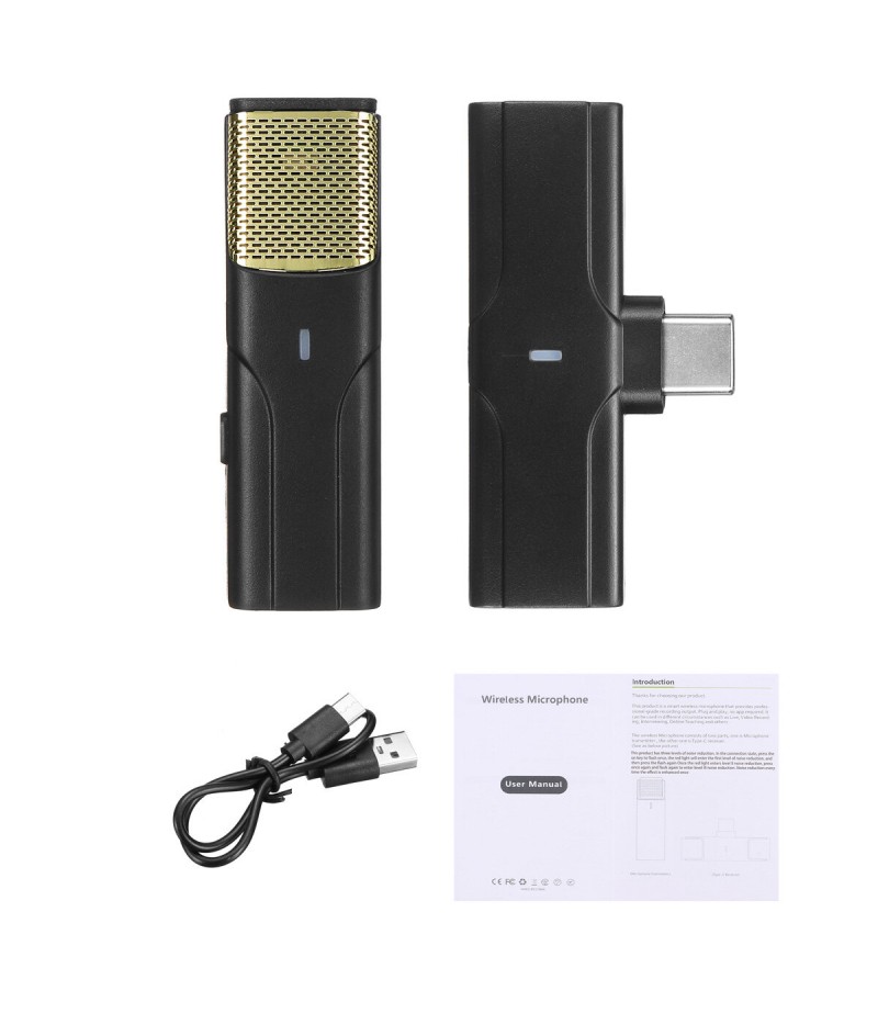 Type-C/ IOS Interface Noise Reduction Wireless Lavalier Microphone Clip-on Lapel Mic For iPhone Audio Video Recording - 001