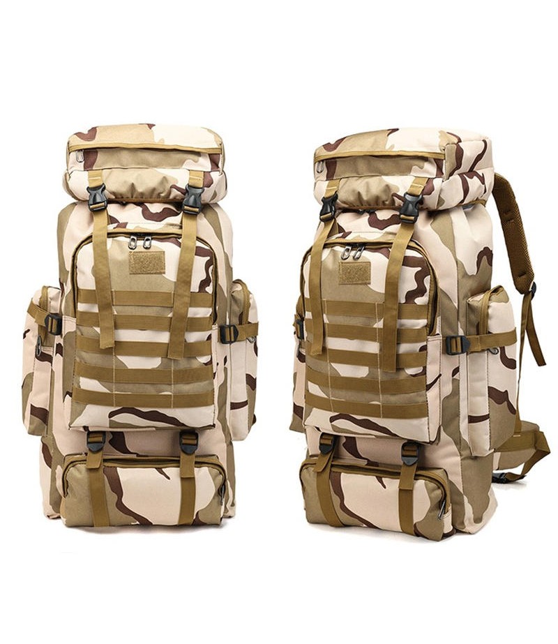 80L Camouflage Nylon Water Proof Oxford Fabric Outdoor Bag Backpack for Climbing Hiking Outdoor - Camouflage