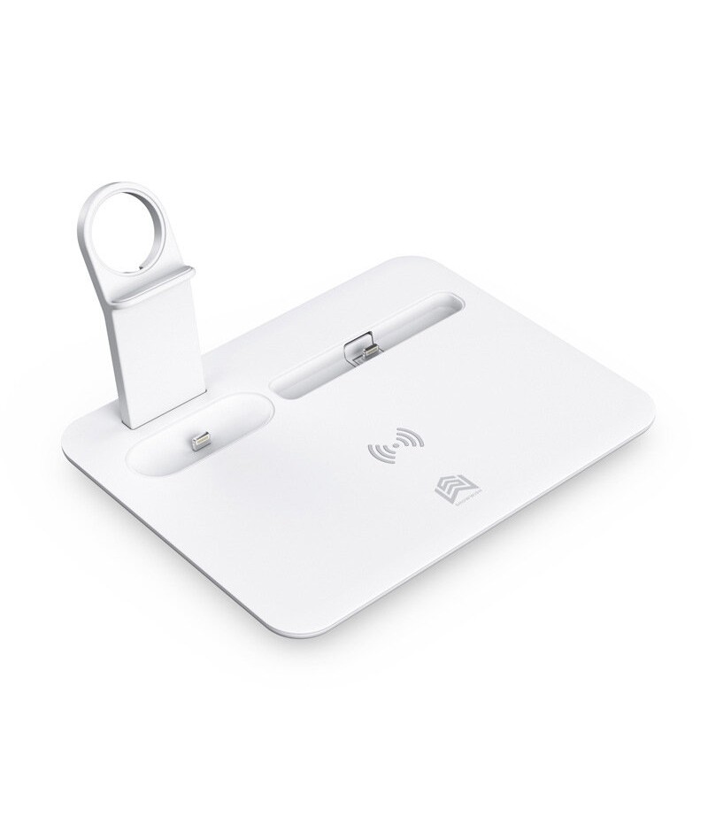5-IN-1 15W Qi Wireless Charger Charging Pad Stand Dock Mobile Phone Holder Stand for iPhone iWatch Airpods - Black