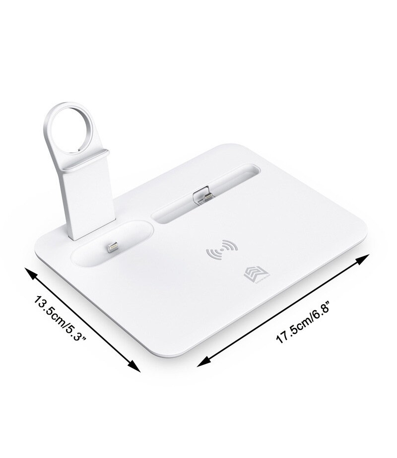 5-IN-1 15W Qi Wireless Charger Charging Pad Stand Dock Mobile Phone Holder Stand for iPhone iWatch Airpods - Black