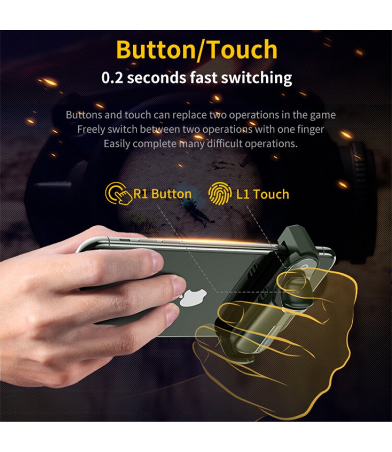 MUJA Mini Smart Touch Button Mobile Game Trigger Gaming Fire Button Trigger Game Controller Support PUBG Mobile Intelligen
