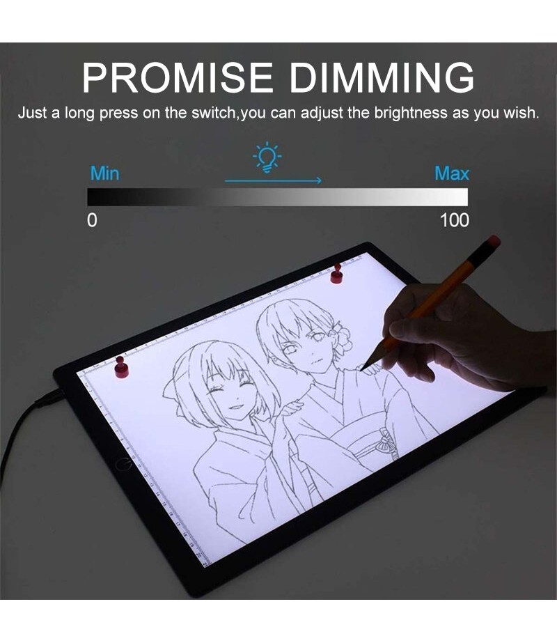 A3/A4 Dimming LED Tracing Light Box Drawing Tattoo Board Pad Table Stencil Arts - A4
