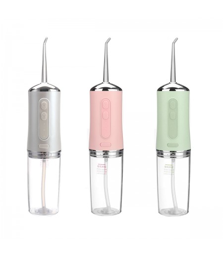 Electric Dental Water Flosser Oral Irrigator Tooth Cleaning Waterproof 220ml Water Tank - Pink