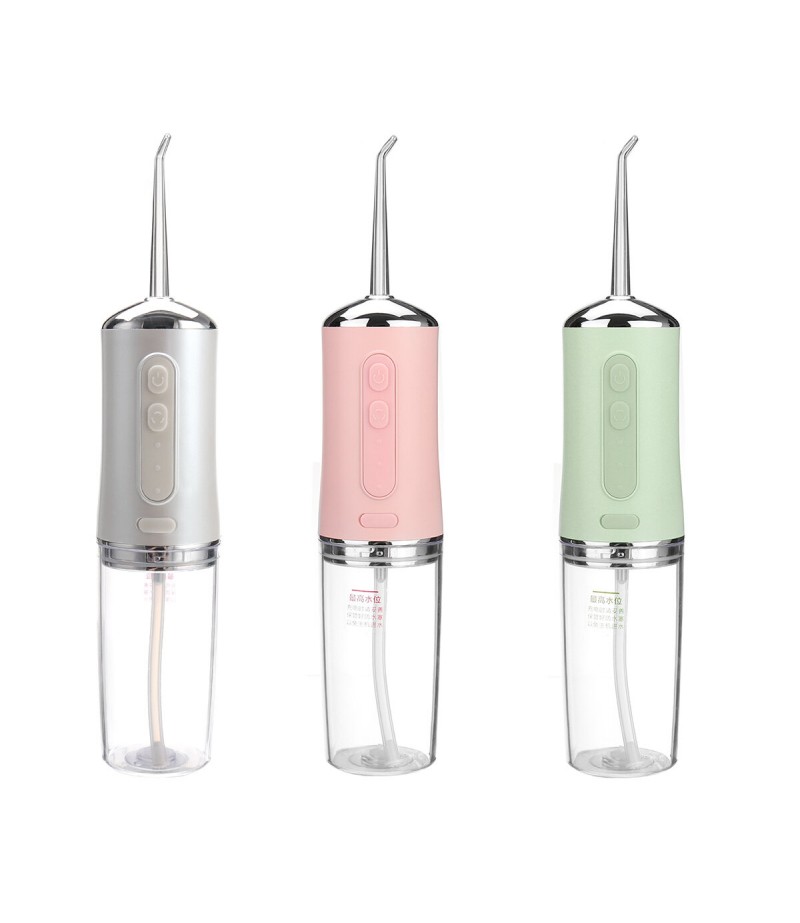Electric Dental Water Flosser Oral Irrigator Tooth Cleaning Waterproof 220ml Water Tank - Pink