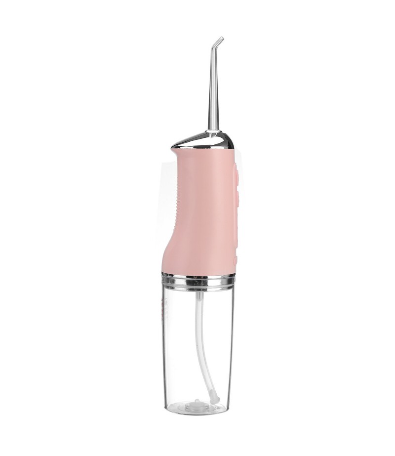 Electric Dental Water Flosser Oral Irrigator Tooth Cleaning Waterproof 220ml Water Tank - Pink