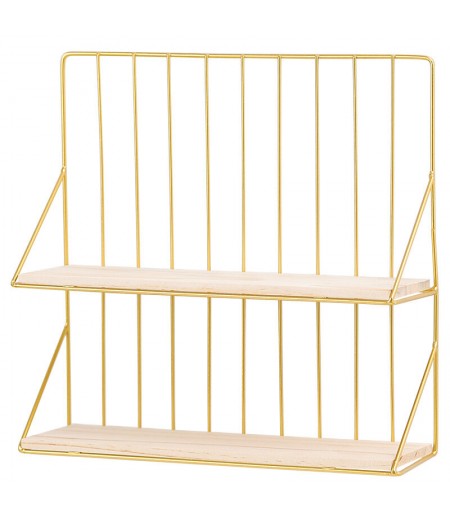  Wrought Rron Double Wall Rack Holder Creative Desktop Storage Organizer - Black