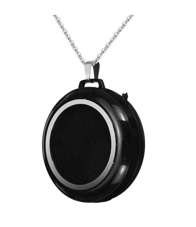 Mini Portable Wearable Air Purifier Bacteria Prevention Necklace PM2.5 Haze Air Cleaner Negative Ion Generator - Black
