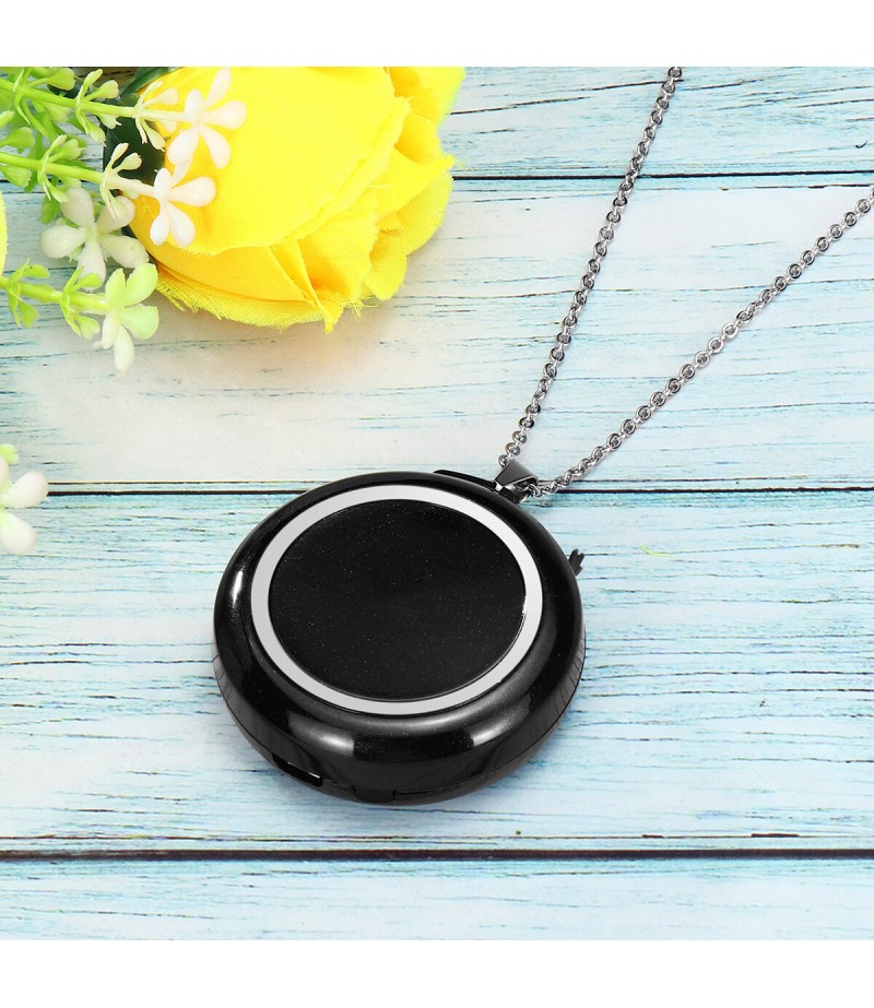Mini Portable Wearable Air Purifier Bacteria Prevention Necklace PM2.5 Haze Air Cleaner Negative Ion Generator - Black