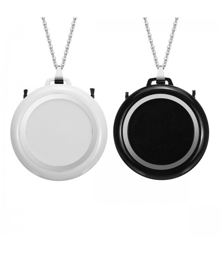 Mini Portable Wearable Air Purifier Bacteria Prevention Necklace PM2.5 Haze Air Cleaner Negative Ion Generator - Black