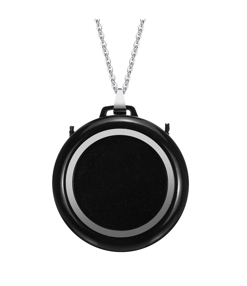 Mini Portable Wearable Air Purifier Bacteria Prevention Necklace PM2.5 Haze Air Cleaner Negative Ion Generator - Black