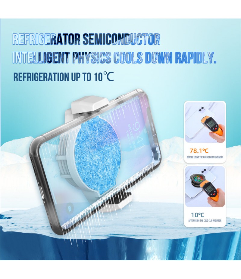  P10 Mobile Phone Semiconductor Radiator Two-way Retractable Refrigeration Back Clip For iPhone 13 Pro Max 13 Mini For One