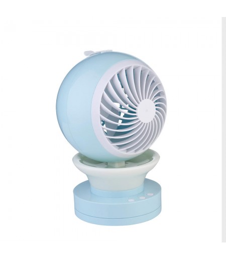 LED luminous spray humidification USB Charging Portable Mini Fan - Blue